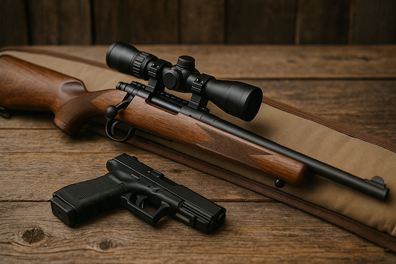 Southeast Kansas Gun Store rustic firearm display